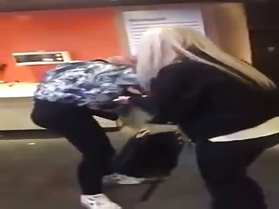 Drunk Annoying Girl Back flip Fail at McDonald's 