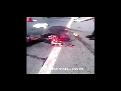 Brutal GORE..Woman Decapitated and Ripped Apart by Truck 