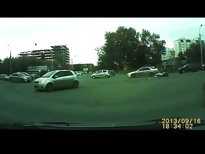 Biker Gets Sent Flying in Terrible Accident
