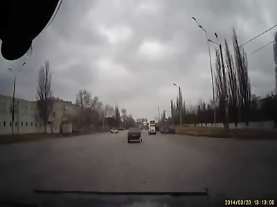 Russian soldier barely avoids being crushed!