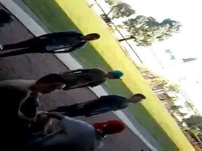 Teenage girl takes a beating!