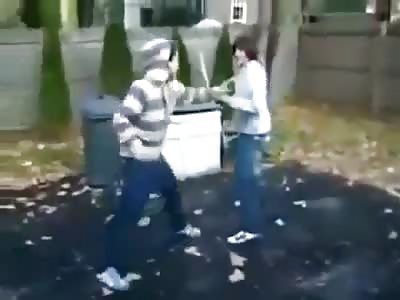 Taekwondo girl Vs Boxing guy.