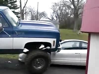 Pissed off guy destroys cheating girlfriends car