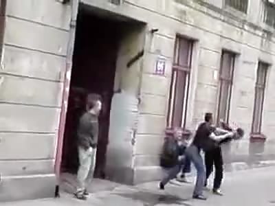 FINISH HIM - Old Russian Drunk Finishes Another Drunk with KO Punch