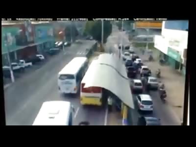 Train vs Bus.... 1 Dead Several Injured