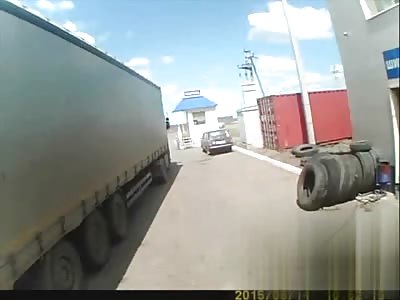 *BRUTAL DEATH*  MAN GETS ACCIDENTALLY DRAGGED TO DEATH BY A BIG RIG TRAILER