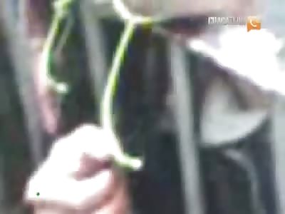 Drunk Russian man pierced his head on the fence.