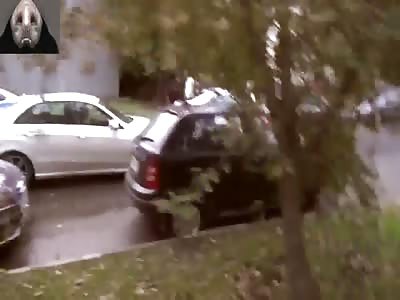 CUTE RUSSIAN ROAD RAGE GIRL KICKS DIFFERENT GUYS