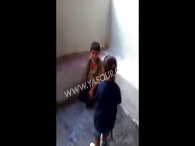 Family teaches their daughter beating and torturing Syrian refugees