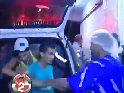 Knife STUCK in the EYE (and still alive) - in Brazilian drug dealers' fight