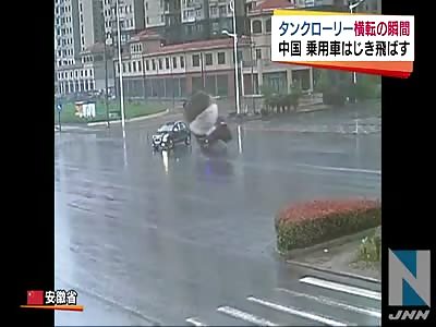 RECKLESS DRIVER NEARLY CRUSHED BY TANK TRUCK