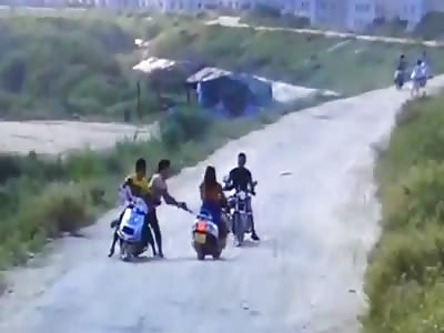 THIEF ALMOST STABBED GIRL TO STEAL SCOOTER