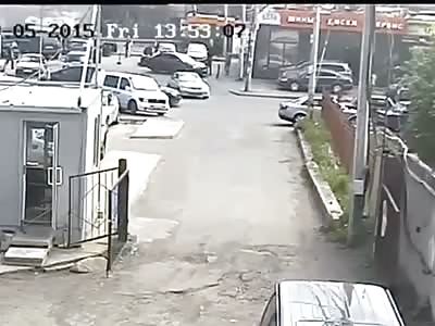 BRUTAL: MOTORCYCLIST FLIES THROUGH AIR AFTER CRASH