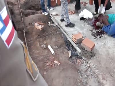 BRICKLAYER DEAD WITH MORE THAN TEN GUN SHOTS