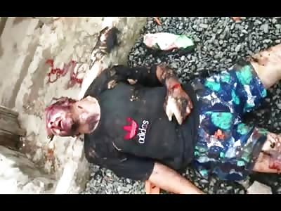 RAPIST LYNCHED AND BURNED BY POPULATION