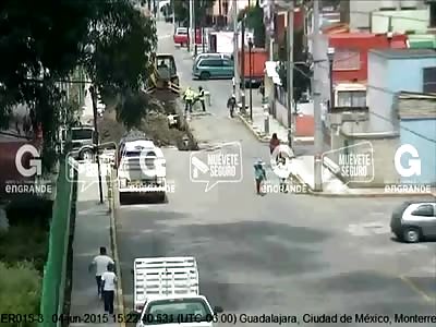 A MAN AND A CHILD WERE SAVED FROM BEING CRUSHED BY A TREE