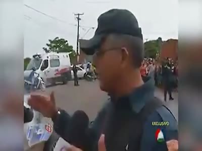 REPORTER TRYING TO INTERVIEW A KILLED BURGLAR