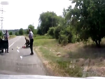 Emotional scenes as 9 year old girl is killed getting off bus