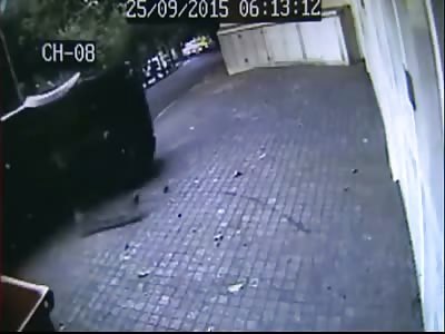 Incredible moment a man escapes death in car crash 