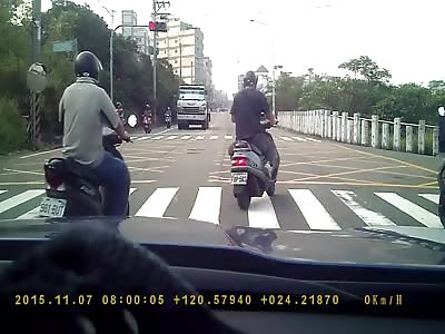 Motorcicle Crushed Truck