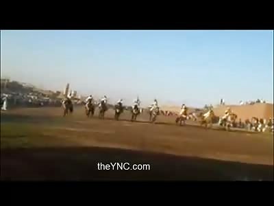 Man is Shot in the Head During Horseback Show. 