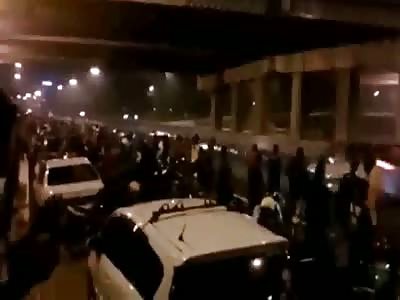 Multiple angles of massive illegal motorcycle street race crash 