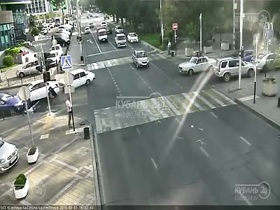 14yr old girl hit hard by car in Russia