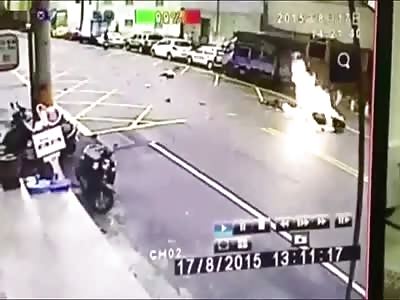 Drunk Driver Causes Fiery Head-on Crash