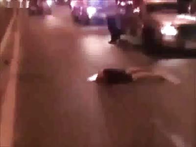 Biker Ripped In Two After Smash.