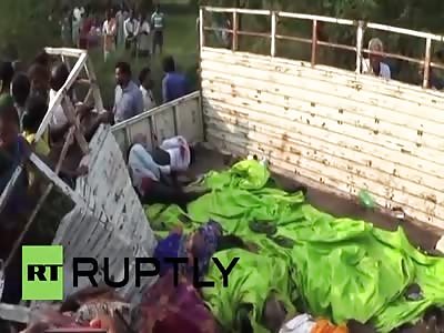 *GRAPHIC*  India: 13 dead after wedding party vehicle collides with oncoming Bus.  