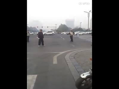 Man with knife subdued after stabbing police officer to Death. 