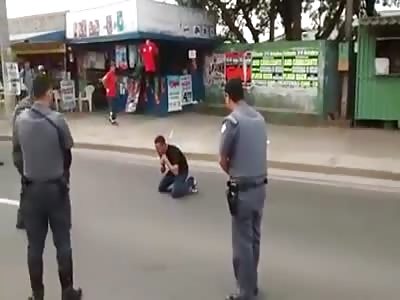 Man Attacked with machete  the military Police = DEAD.