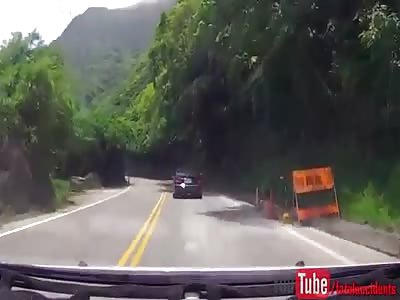 Blindly overtaking a bus on a curve