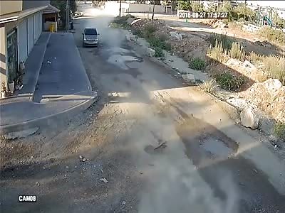 BRUTAL ATV crashes hard into parked VAN 