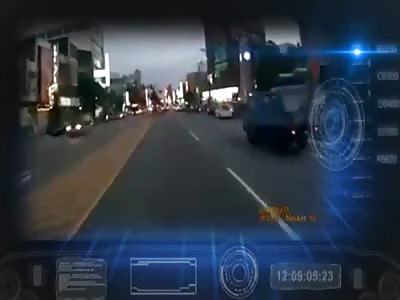 Biker Hit by Fire Truck 