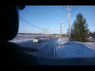 Car driven by female gets hit by a fire truck (Full force, no brakes)
