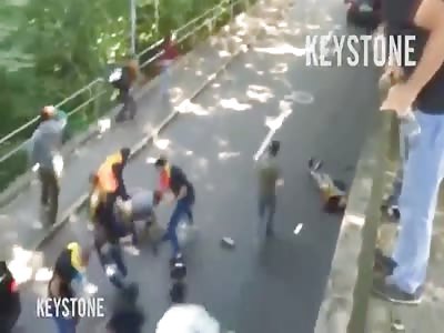 Demonstrants Hit by Car