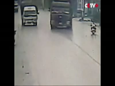 Drifting Truck Kills Scooter Rider In Brutal Fashion