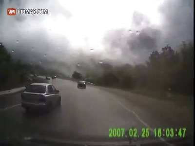 Brutal Crash Right Into The Dash Cam.